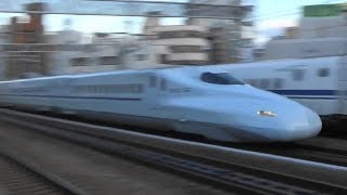 【超高速通過】JR山陽新幹線 西明石駅を新幹線さくら通過【N700系】