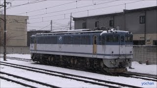 【雪化粧】EF65形電気機関車 (1043号機) EF65 1043 Electric locomotive \u0026 Snowfall