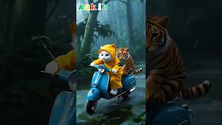 বিড়ালটি বাঘ ছানাকে কি করলো অবশেষে #cat #cartoon #cat #taigar #funny #cat #lion #tomnjerry #cat