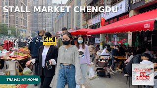 [4KHDR]China 4k walk 2022 | Travel at home Walk in The stall market in Chengdu China