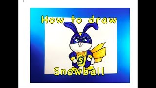 How to draw Snowball from the Secret Life of Pets 2