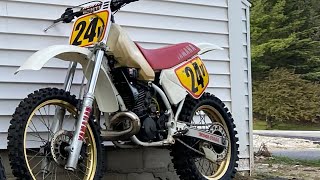 YZ 490 1987 start and idle amazing sound big bore 2 stroke