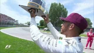 Lewis Hamilton receives helmet from Senna family | Canadian GP 2017 F1