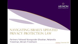 A Major Overhaul: Navigating Israel's Updated Privacy Protection Law