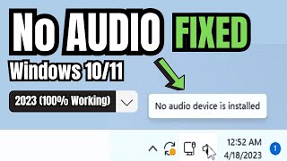 Fix No Audio Device Installed | No Output Devices Found Windows 11/10