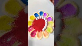 Simple Rangoli | Satisfying Rangoli | Easy Rangoli Tips and Tricks | ASMR#rangoli #art #shorts #asmr