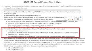 Payroll Project Tips \u0026 Hints