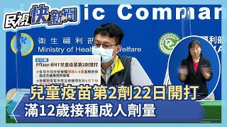 快新聞／輝瑞BNT兒童疫苗第二劑22日開打　滿12歲打成人劑型量－民視新聞