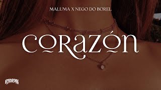 Maluma - Corazón (Letra) ft. Nego do Borel