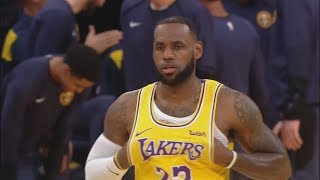 LeBron James Home Debut w/ Lakers! Lakers vs Nuggets Highlights (13 Pts, 3 Rebs, 3 Asts) 10-02-2018