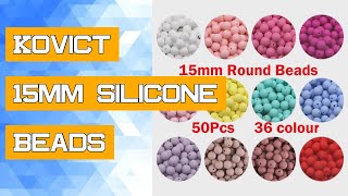 Kovict 15mm Silicone Beads Safe Teether Round Baby Teething Beads DIY Chewable Colorful Teething Inf