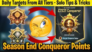 🇮🇳DAY 34 : SEASON END CONQUEROR POINTS - SOLO CONQUEROR BEST TIPS \u0026 TRICKS