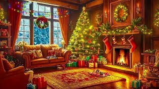 Christmas Fireplace Ambiance with Relaxing Instrumental Christmas Music🎄Calm and Peaceful Holiday