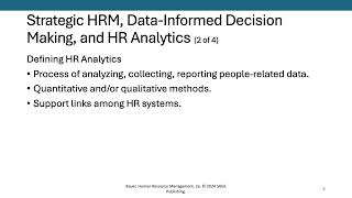MGMT 430 Chapter 2 Data Informed Decision Making and HR Analytics pt 1