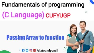 Fundamentals of programming C language |Passing array to function|Malayalam Tutorial