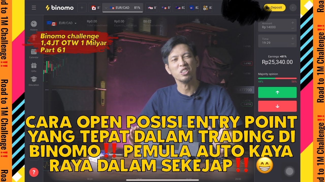 CARA OPEN POSISI ENTRY POINT BUY ATAU SELL PALING TEPAT DI BINOMO‼️ ...