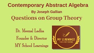 Q86 || Questions on Group Theory || Contemporary Abstract Algebra by Joseph Gallian