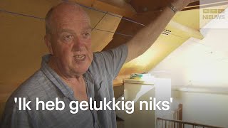 Enorm gat in dak van Kees door blikseminslag