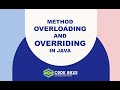 Method overloading & overriding in Java | Basics of Java