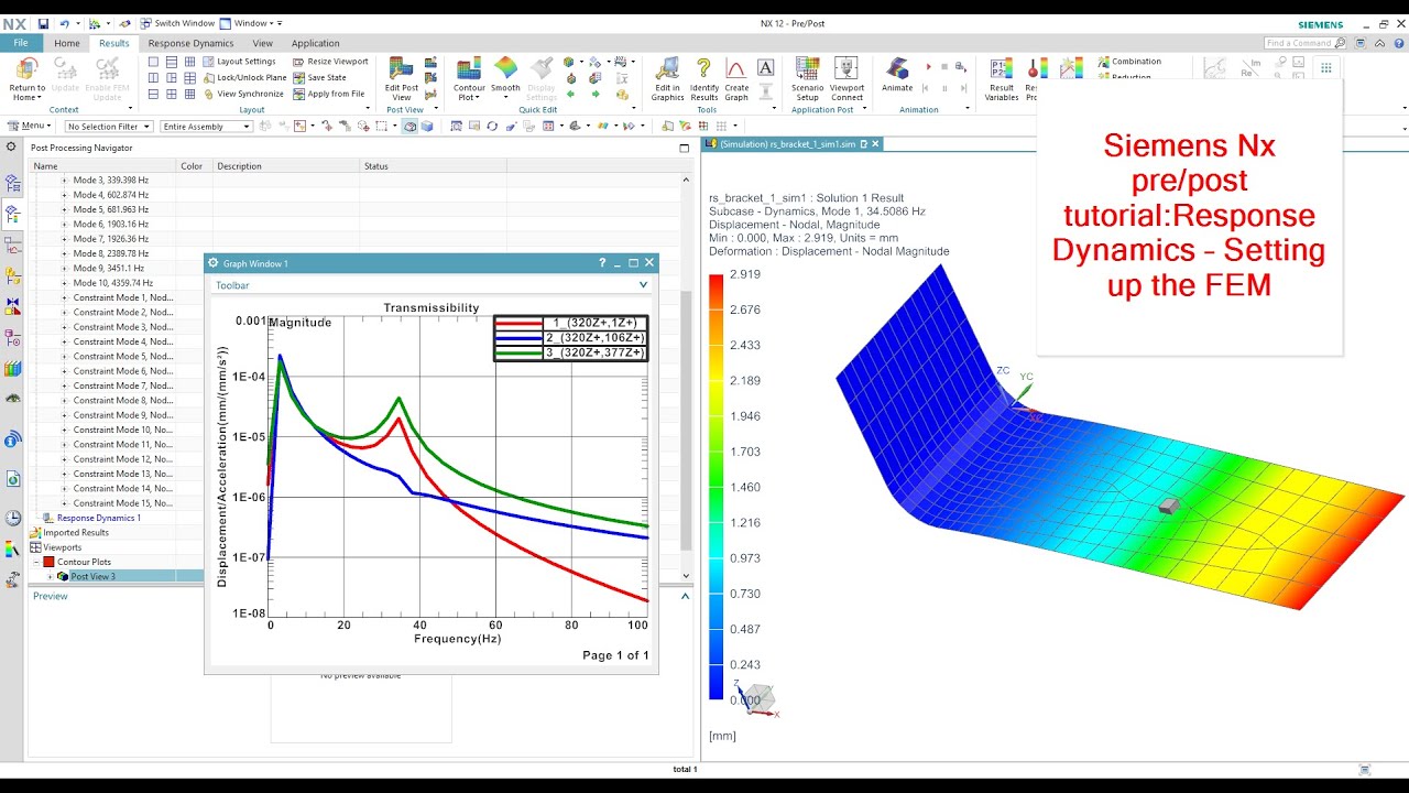 Response Dynamics Setting Up FEM In Siemens Nx Pre Post Tutorial ...