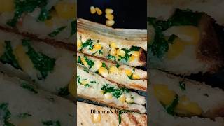 Spinach Palak cheese Sandwich#streetfood#childrenfood#reels#recipe#breadrecipe#cooking#corn#sandwich