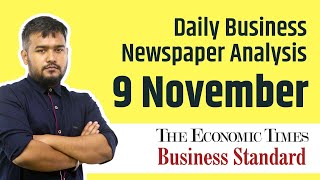 Economic Times + Business Standard - 9 November 2022 Newspaper - Daily Business News Analysis
