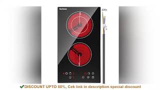 Karinear 2 Burner Electric Cooktop 12 Inch, Drop-in Electric Radiant Cooktop 220v - 240v with Child