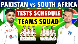 Pakistan vs South Africa Test series schedule \u0026 teams squad | Pakistan Squad | South Africa Squad