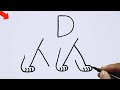 How To Draw A Dog Using Letter DYY l Step By Step l Easy Drawing For Beginners l Easy Dog Art