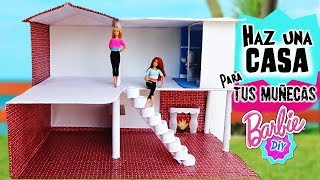 Como hacer CASA de MUÑECAS Barbie RECICLANDO 1Parte: Baño,Cocina,Escaleras, MANUALIDADES con MUÑECAS