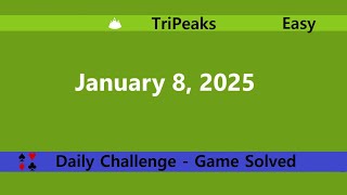 Microsoft Solitaire Collection | TriPeaks Easy | January 8, 2025 | Daily Challenges