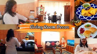 Temporary घर का Living Room Decore - Simple \u0026 Cozy / Sunday Special खाना बना कर सबको काम पर लगाया।