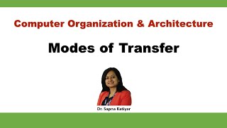 Modes of Transfer | Programmed,Interrupt-initiated I/O&DMA || Computer Organization and Architecture