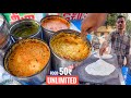 Unlimited Only 50₹/- | Jowar Roti with Palak Paneer Kaju Curry & Mix Veg | Guntur | Street Food