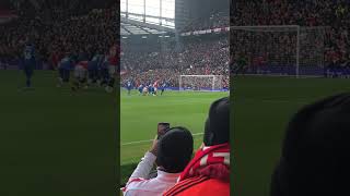 Bruno Fernandes penalty view from north stand