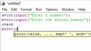 Addition subtraction multiplication and division in python in hindi and english