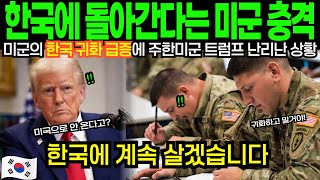 한국에 영원히 눌러 앉겠다는 주한미군, 미군 귀화 신청 폭증에 경악한 트럼프의 난리난 상황 [해외감동사연]