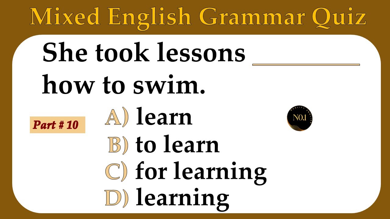 Mixed English Grammar Quiz Part 10 L Mixed Grammar Test L 15 Questions ...