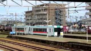 キハ110系と貨物列車の離合シーン＠岩沼駅