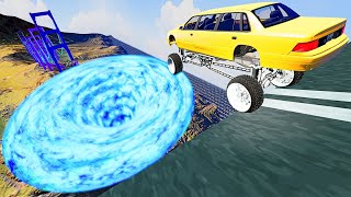 Open Bridge Crashes over Water Vortex - BeamNG.drive