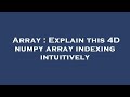 Array : Explain this 4D numpy array indexing intuitively