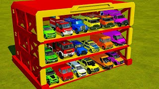 TRANSPORTING POLICE CARS, FIREFIGHTER \u0026 LIFEGUARD VEHICLES WITH POLICE TRUCKS! Farming Simulator 22