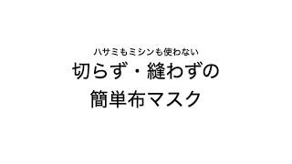 簡単布マスクの作り方