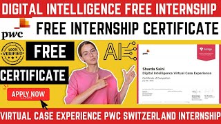 Free Digital Intelligence Internship | Free Virtual Case Experience PWC Internship |Free Certificate