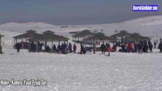 Karacadağ'da güneş altında kayak keyfi