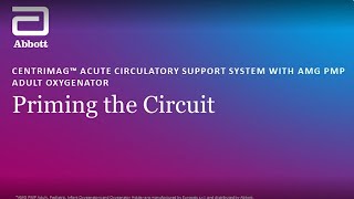 CentriMag Acute Circulatory Support System with AMG PMP Adult Oxygenator – Priming the Circuit