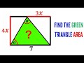 Can you find area of the Green shaded Triangle? | (Rectangle) | #math #maths | #geometry