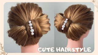 可愛蝴蝶蝶盤髮！新娘髮型！Cute hairstyle! Easy updo No.47