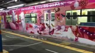 キティーちゃん車両大阪西九条よりUSJ行き〜universalstudioJAPAN