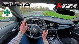 Alfa Romeo Giulia QV *Akrapovic STRAIGHT PIPE* POV Test Drive